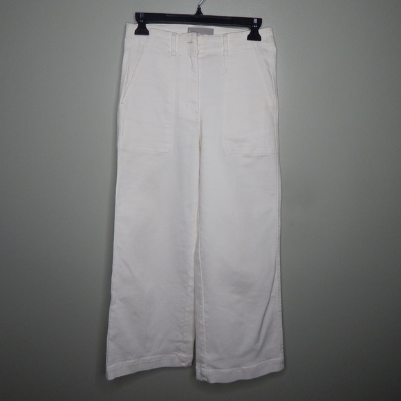 Everlane Pants - everlane women wide leg crop pants sz 2 white